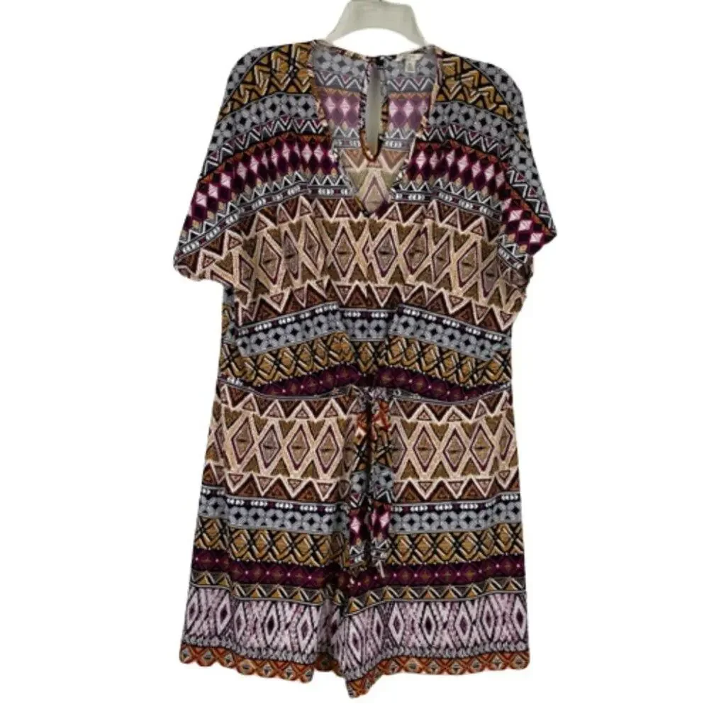 Cato multicolor romper keyhole back V-neck Y2K size XL